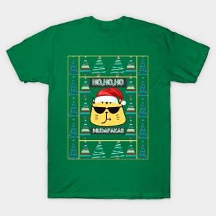 HO,HO,HO Mudafakas ,Christmas Festive, Funny Cat Design T-Shirt